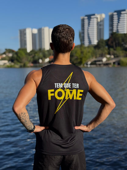 Regata Masculina Dry Fit Tem Que Ter Fome Preta com Proteção UV