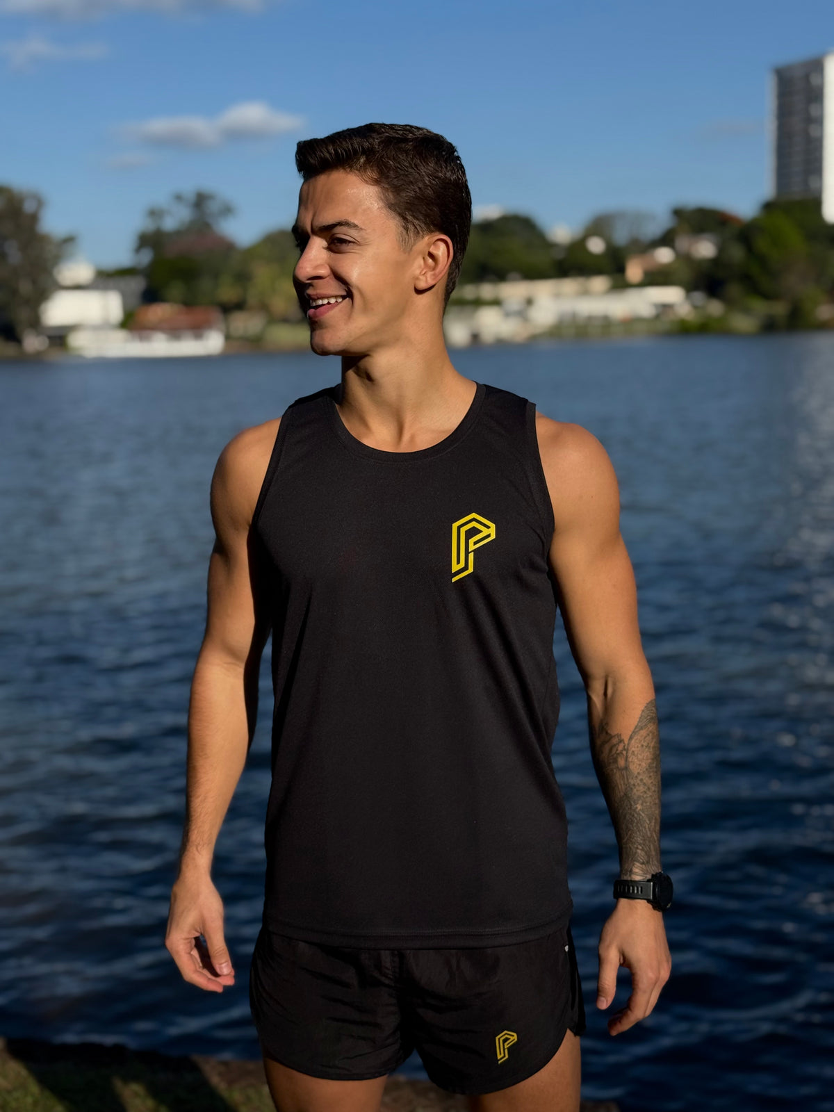Regata Masculina Dry Fit Tem Que Ter Fome Preta com Proteção UV