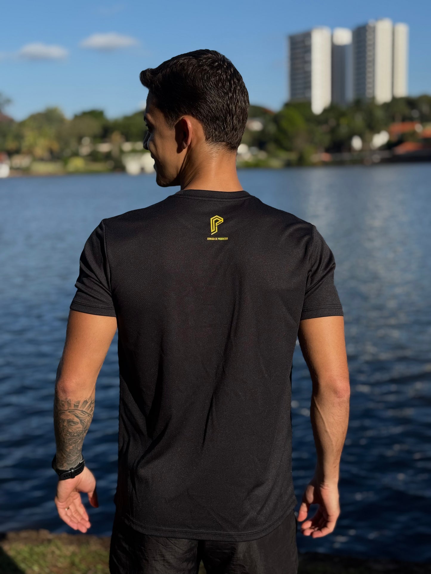 Camiseta Dry Fit Masculina Tradicional Preta