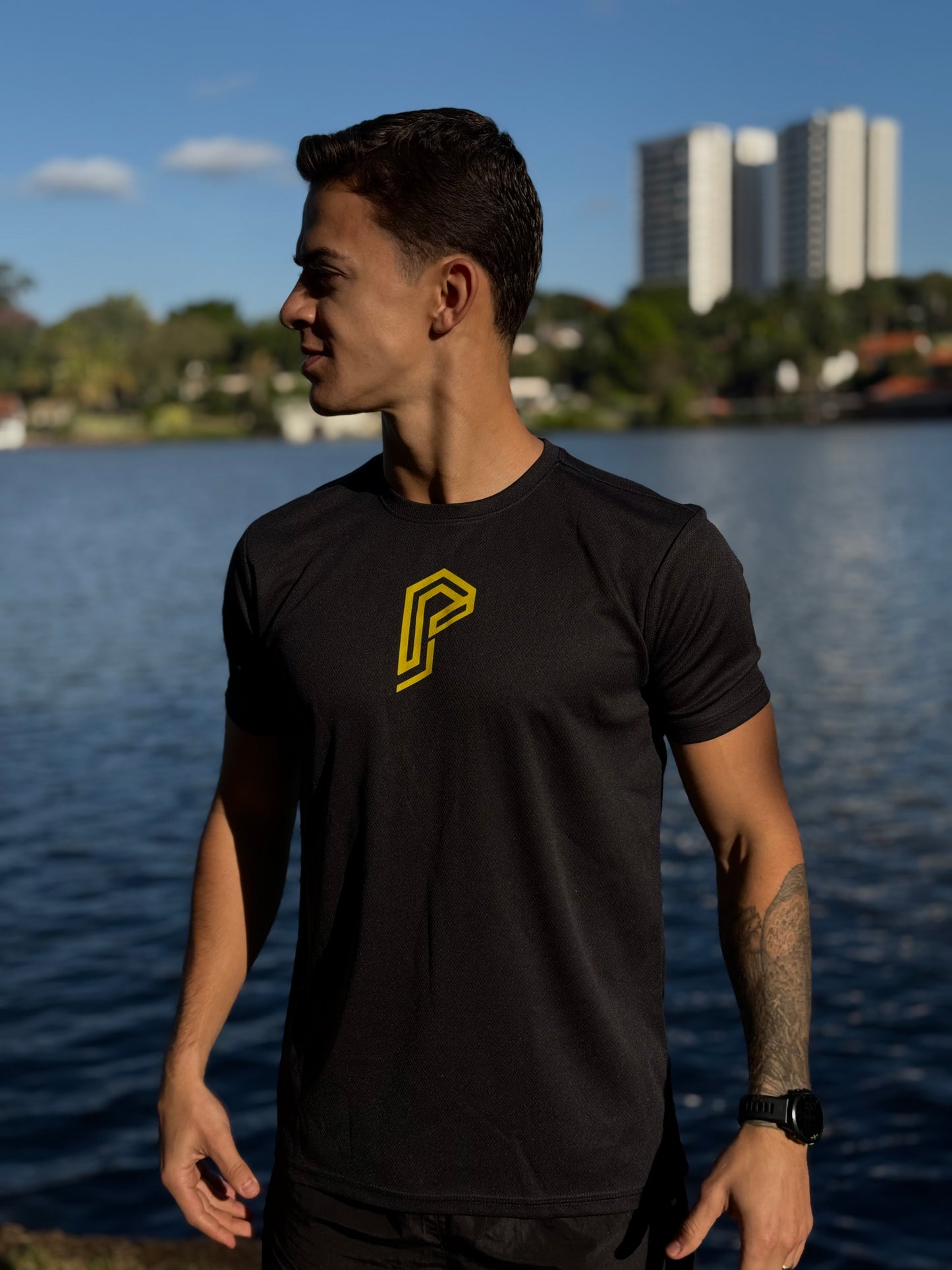 Camiseta Dry Fit Masculina Tradicional Preta