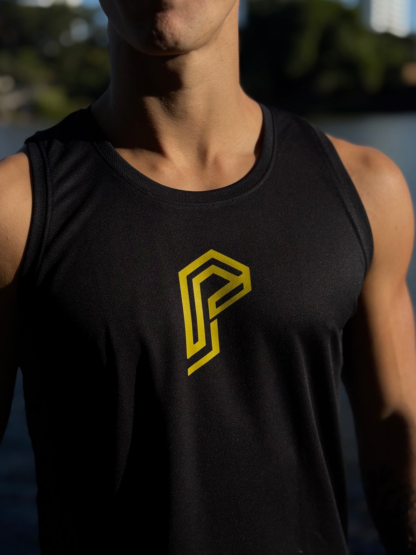 Regata Masculina Dry Fit Tradicional Preta com Proteção UV