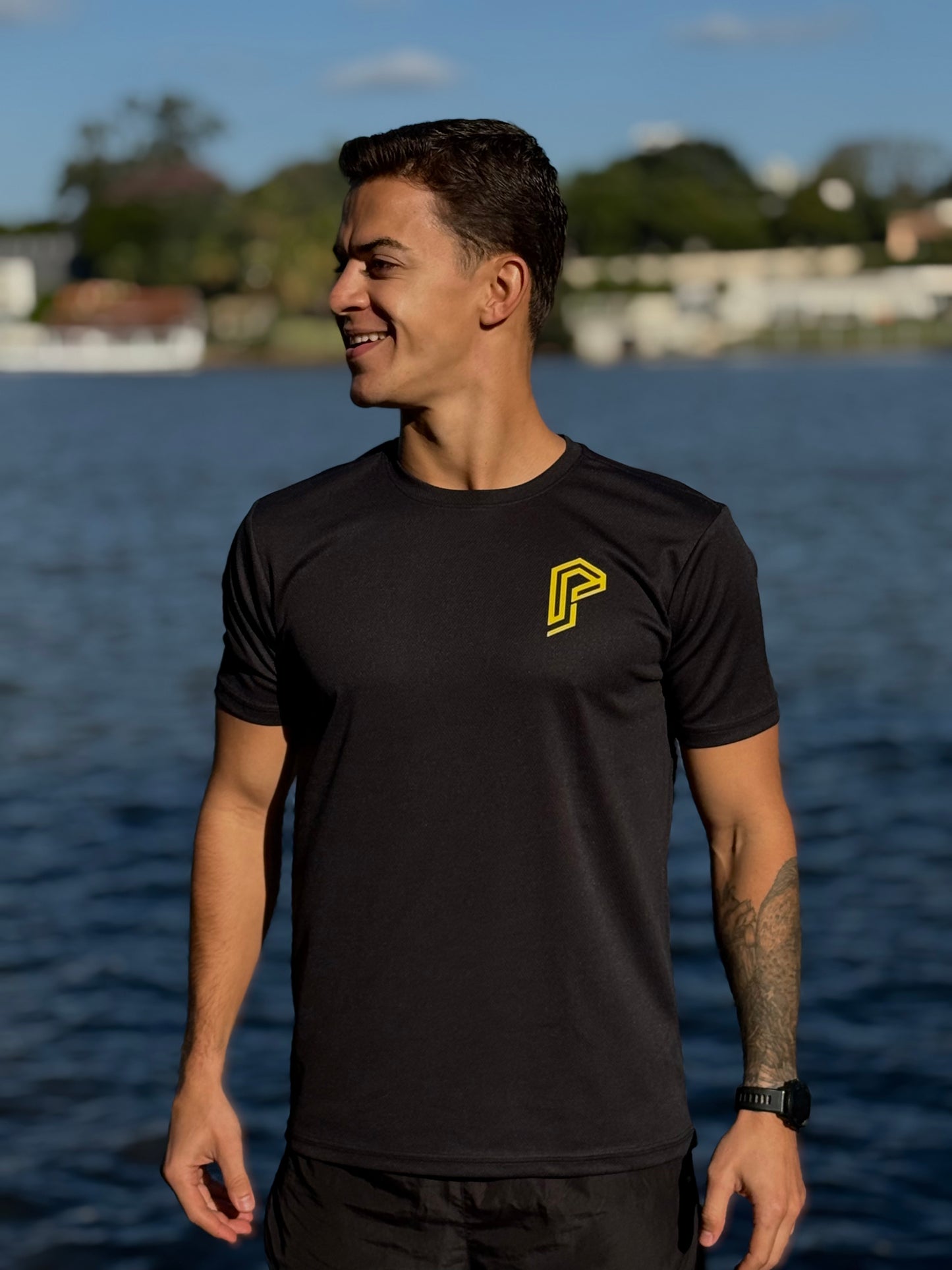 Camiseta Dry Fit Masculina Treho "Tem Que Ter Fome" Preta